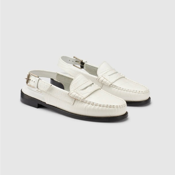 G.H. BASS ORIGINALS WOMENS WHITNEY CROC SLING BACK WEEJUNS SIZE 9.5 NEW - Picture 3 of 12